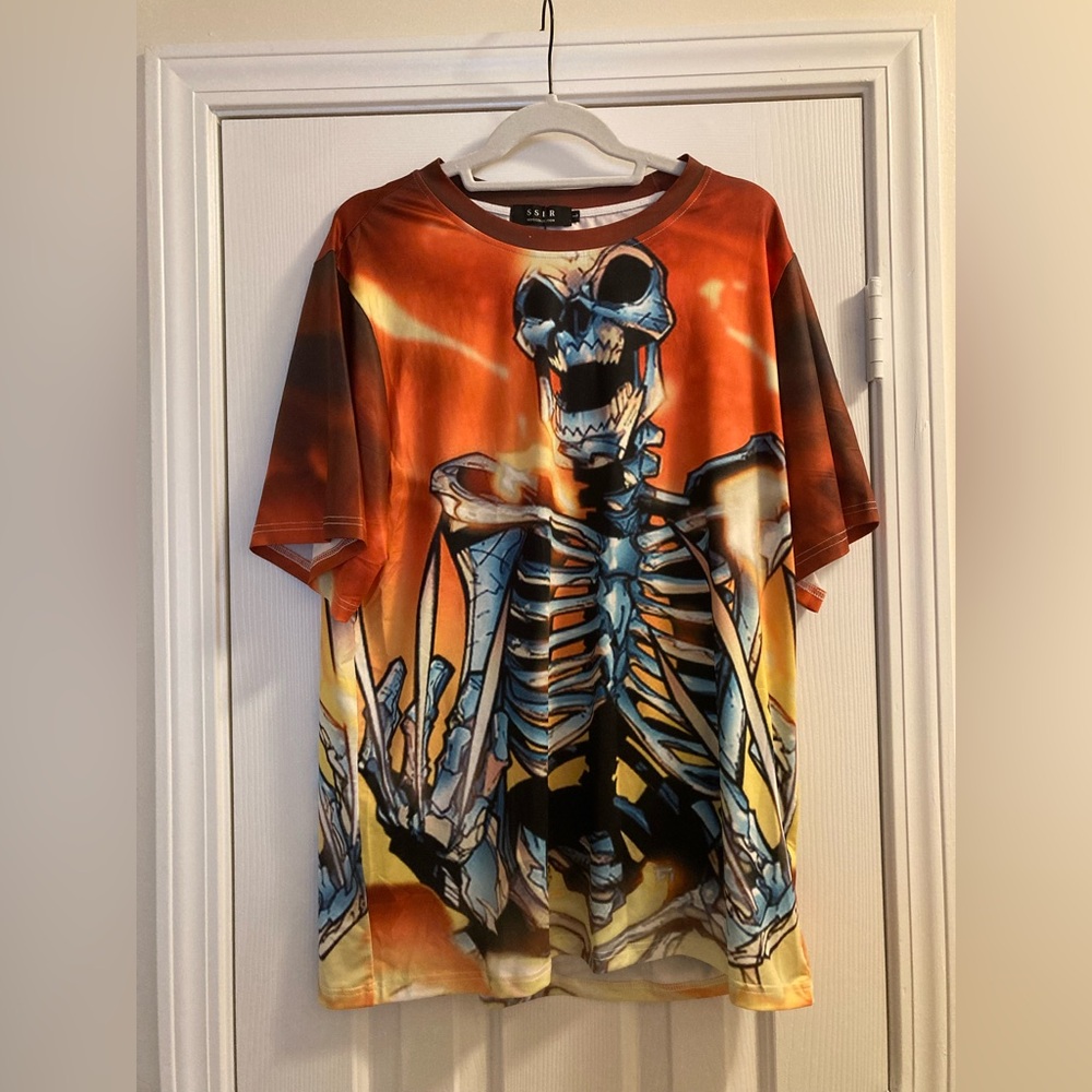Skeleton Bones T Shirt Men’s Size Large Halloween  SSLR